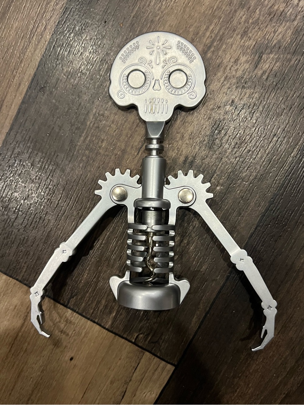 Day Of The Dead Corkscrew Bottle Opener Sugar Skull Skeleton Kikkerland